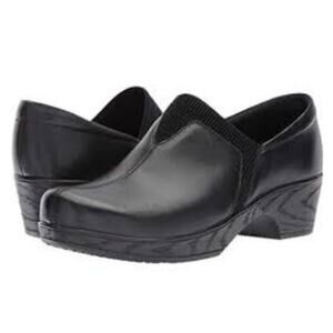 Klogs Leather Work Casual Salem Clogs Shoes Black Women's Size 7.5 M